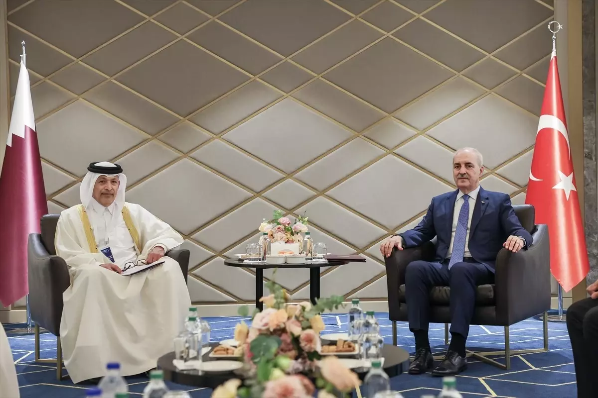 kurtulmus ve katar sura meclisi baskani al ghanim gorusmesi UsNnmmhR